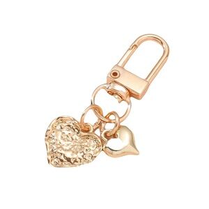 Gold Heart Keychain Accessory